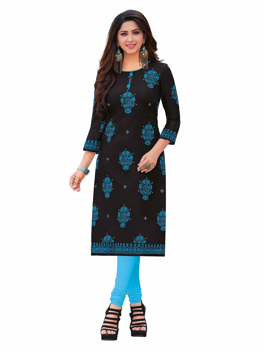 Miraan Women's Cotton Printed Kurti Small Black | Stylish, Comfortable & Ethnic - main product image