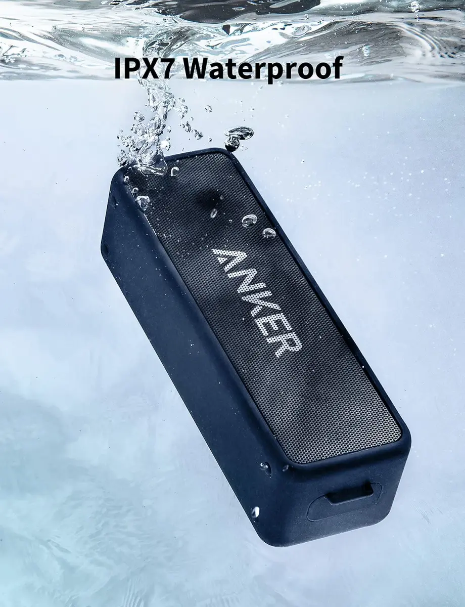 Anker Soundcore 2 Portable Bluetooth Speaker, Navy Blue | 12W Stereo Sound, IPX7 Waterproof, 24-Hour Playtime - view 5