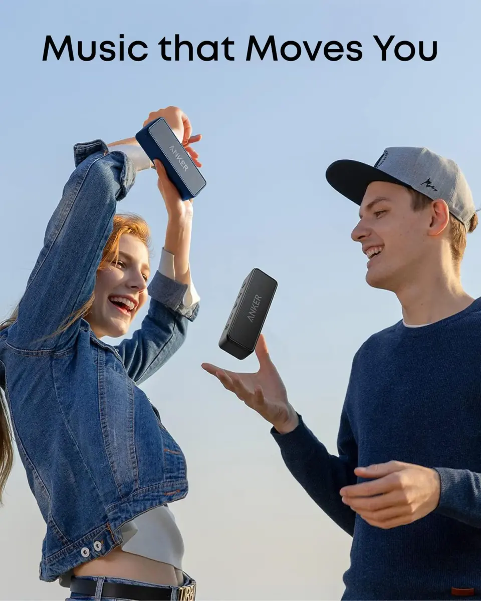 Anker Soundcore 2 Portable Bluetooth Speaker, Navy Blue | 12W Stereo Sound, IPX7 Waterproof, 24-Hour Playtime - view 8