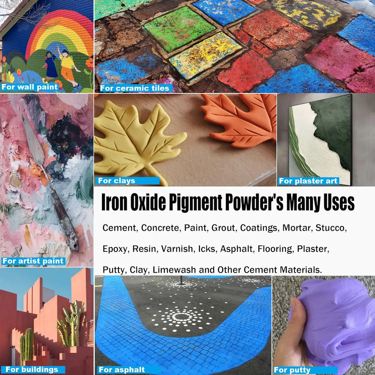Huixiang Cement Pigment Powder & Concrete Color Pigment - Blue | Vibrant, Weatherproof, Fast-Dissolving 2.2lb - view 6