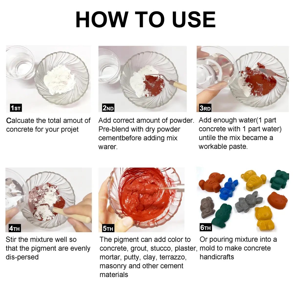 Huixiang Cement Pigment Powder & Concrete Color Pigment - Blue | Vibrant, Weatherproof, Fast-Dissolving 2.2lb - view 2