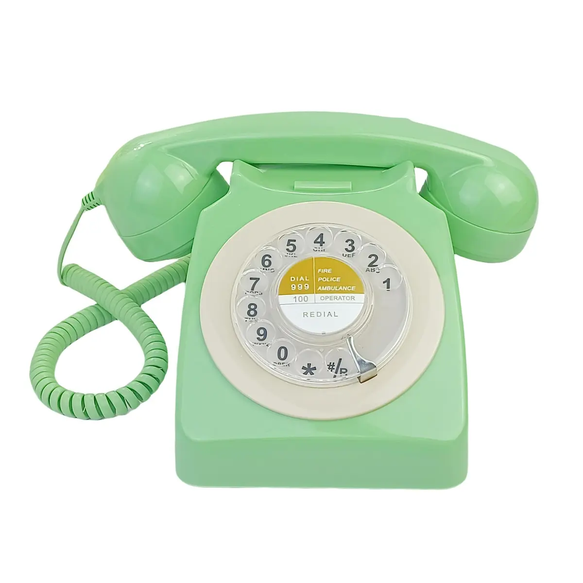 Benotek Vintage Retro Rotary Dial Landline Phone | Classic 1980s European Style, Bright Colors, Durable, Plug & Play, Ideal for Home & Office - view 3