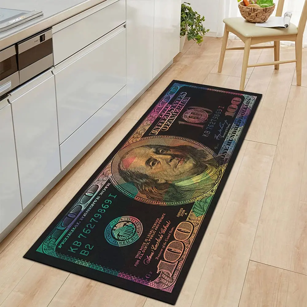 GUBIYU Money Rugs 100 Dollar Bill Area Runner Rug 59x23.5 inches | Nonslip Rubber Backed Floor Mat - view 6