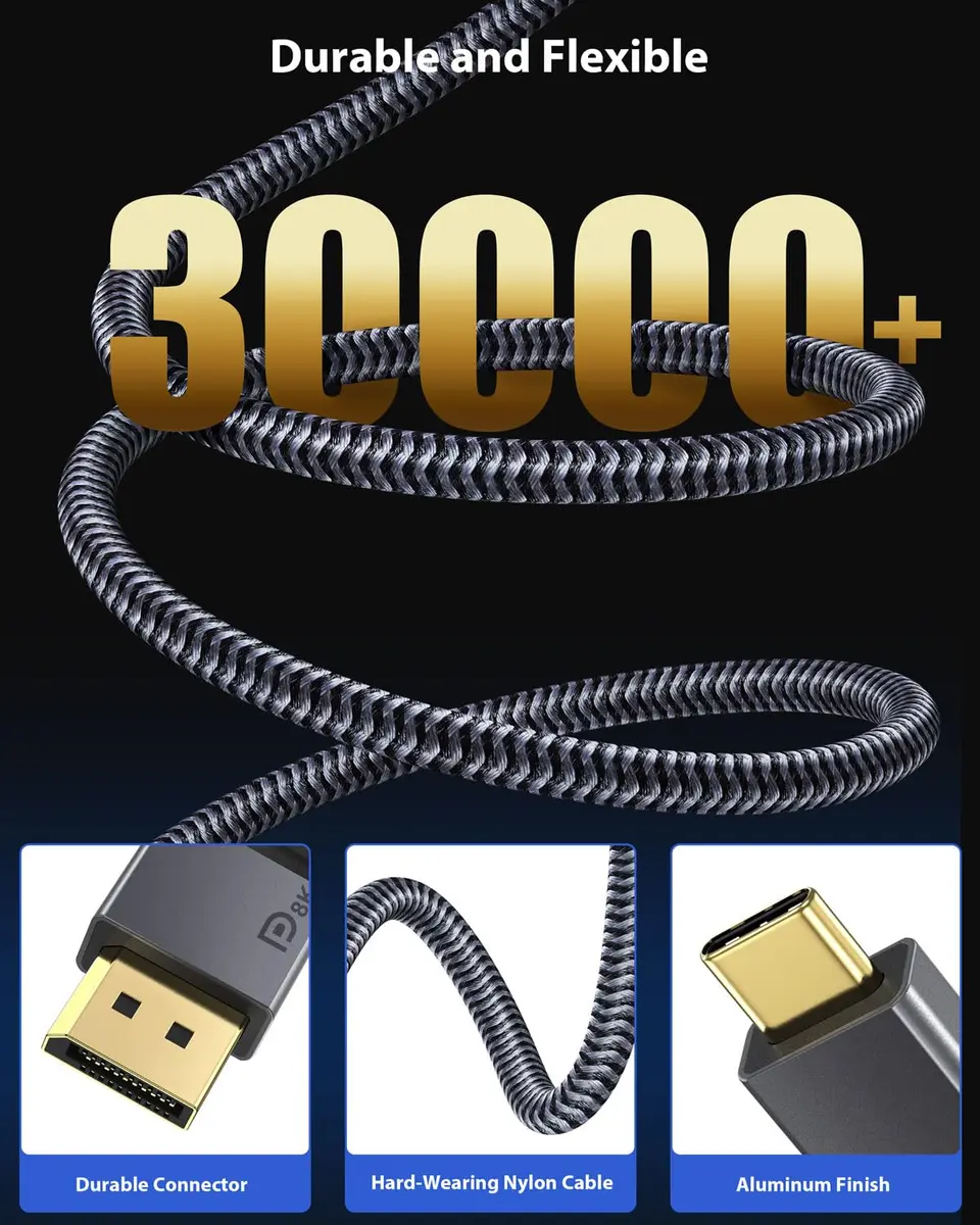 Maxonar VESA Certified USB C to DisplayPort 1.4 Cable 1.2m (4ft) | 8K@60Hz, 4K@144Hz - view 4