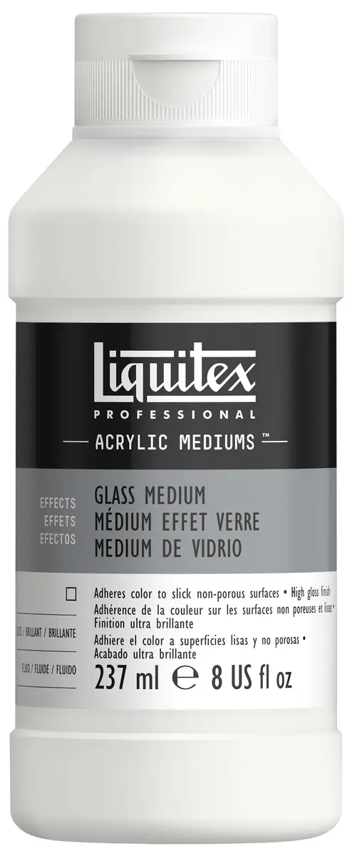Liquitex Professional Effects Glass Medium 237ml (8 Fl Oz) | Creates Glossy, Scratch-Resistant Surfaces on Glass, Ceramics & Porcelain - main product image