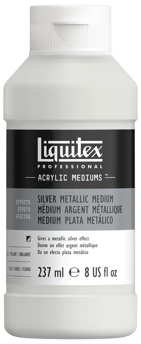 Liquitex Professional Effects Medium Silver Metallic 237ml (8-oz) | Acrylic Paint Medium for Luster & Blends - main product image
