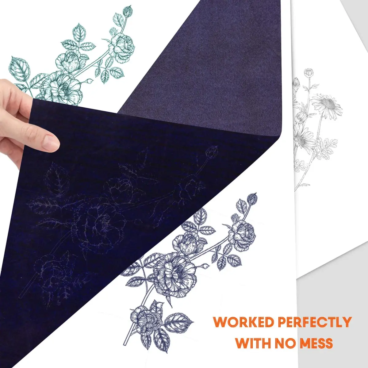 PSLER Blue Carbon Paper for Tracing - 30Pcs A4 Sheets | Graphite Transfer for Art & Crafts - view 3