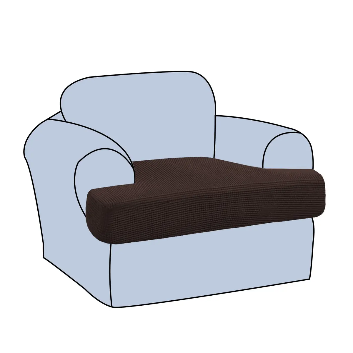 H.VERSAILTEX Stretch T Cushion Chair Sofa Slipcover 32-40" | Thick Jacquard Fabric, Elastic Bands, Protect & Beautify - main product image