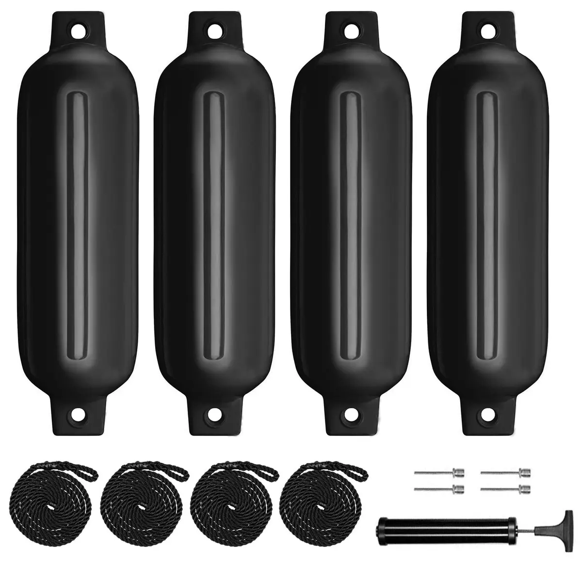 Sailortenx Boat Fenders 4.5'' Inflatable Ribbed Marine Fender 4 Pack | Docking & Yacht Use - main product image
