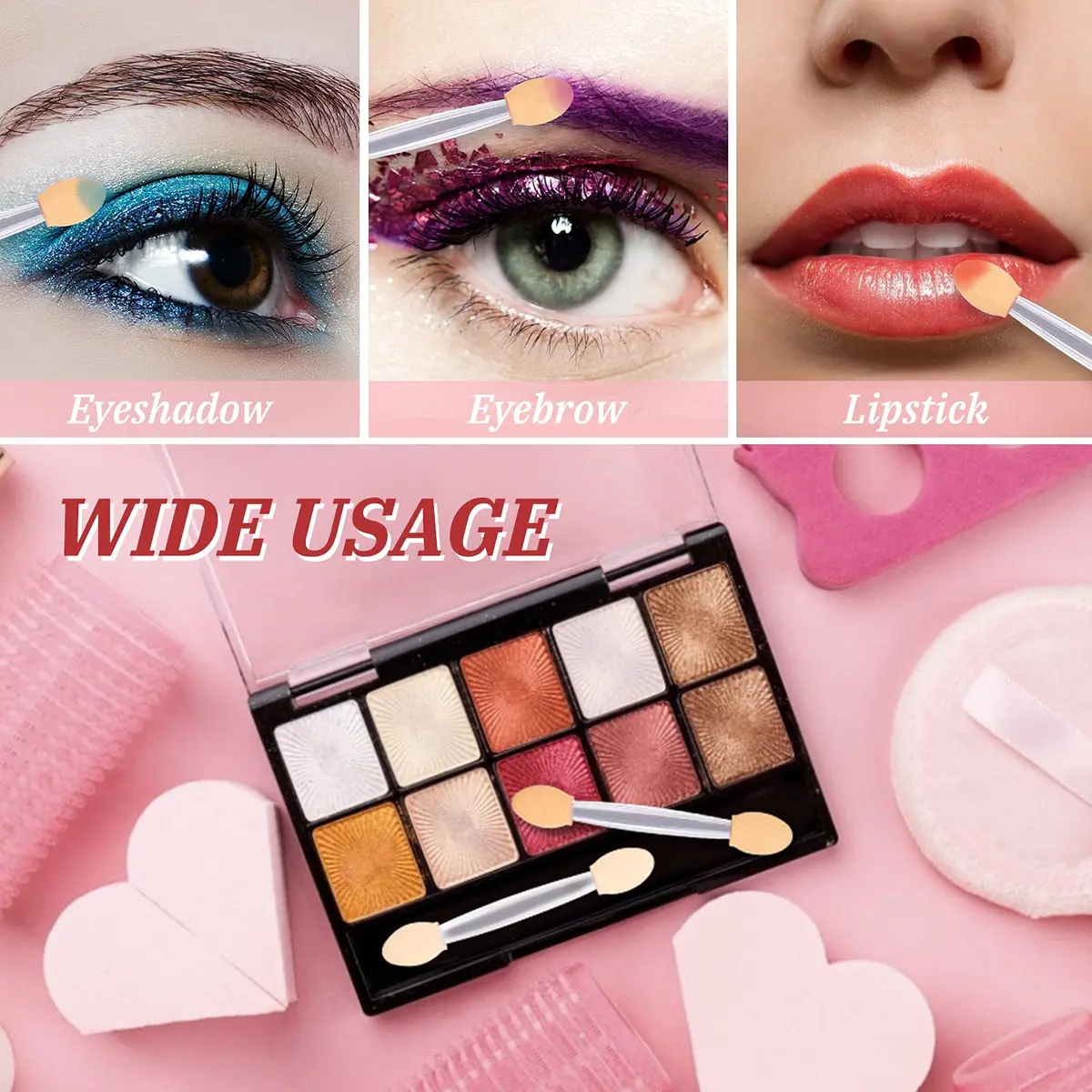 MORGLES Eyeshadow Applicators Sponge Clear Disposable 50PCS | Soft, Dual-Ended, Mess-Free Makeup - view 5