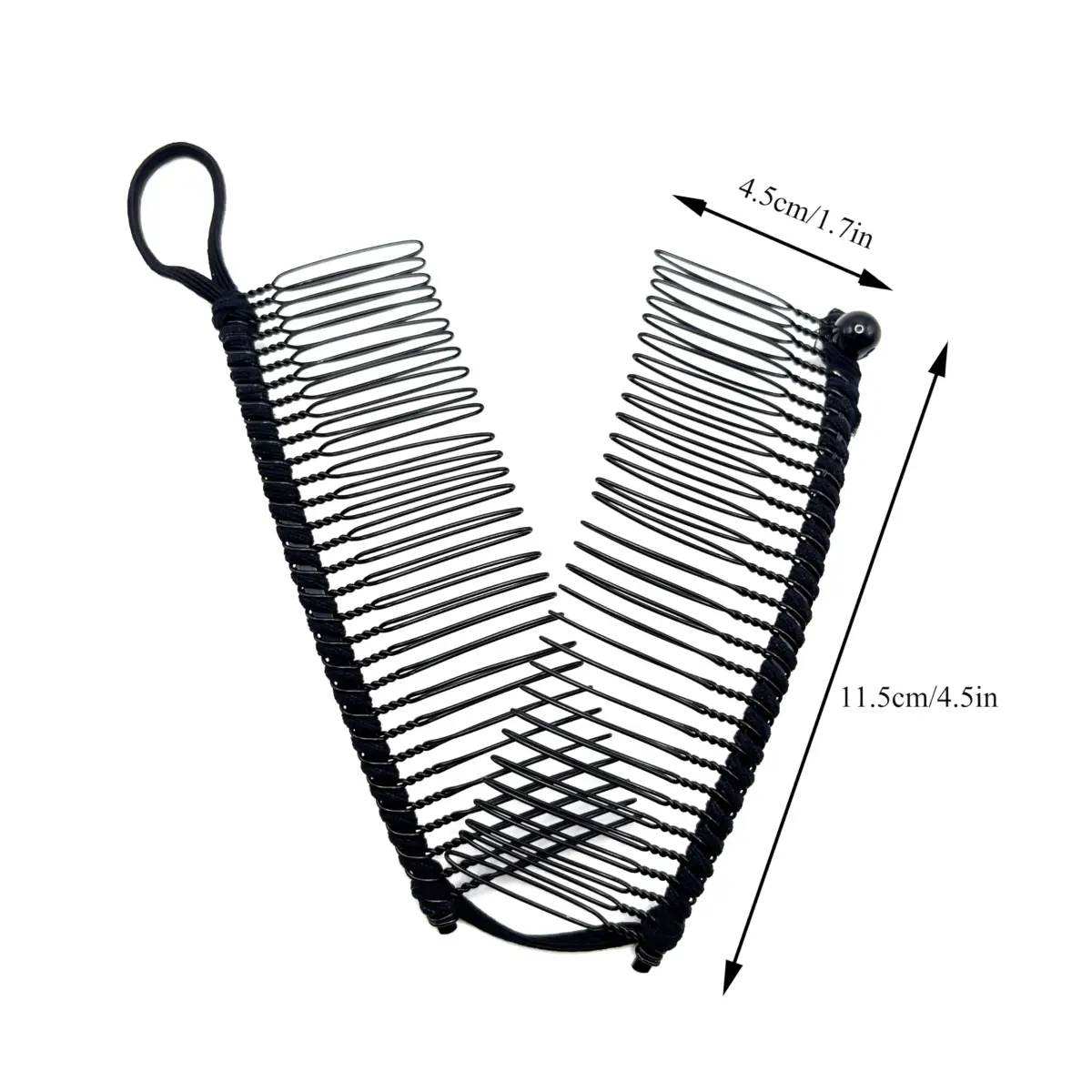 MYEAST Stretchy Banana Clip for Hair - Medium 30-Teeth, Vintage Black Hair Claw for Thick & Curly Hair | Secure All-Day Hold - view 2