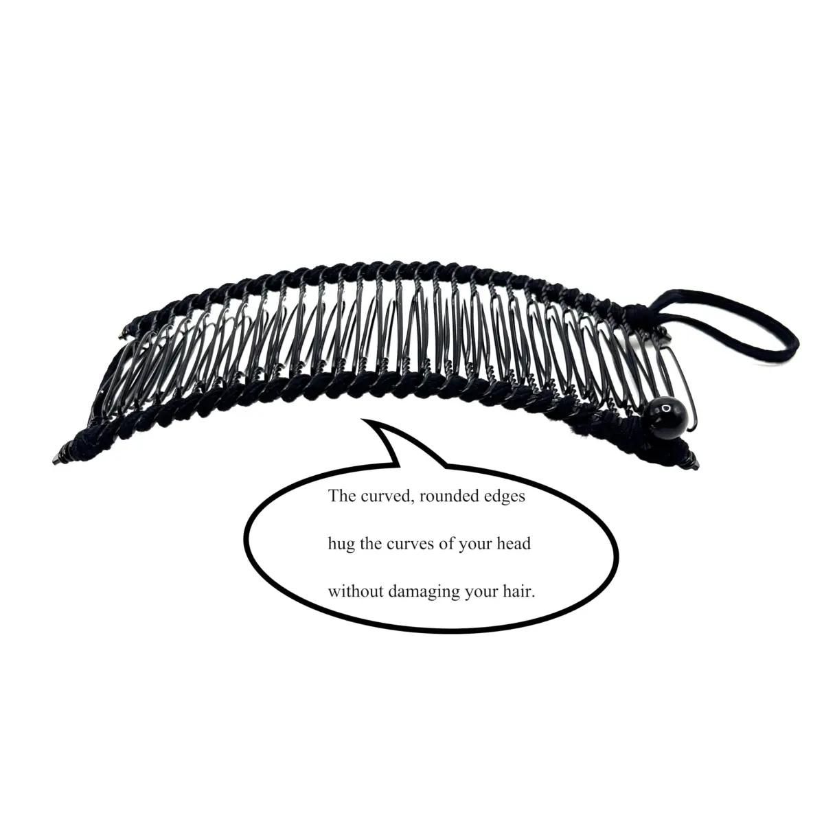 MYEAST Stretchy Banana Clip for Hair - Medium 30-Teeth, Vintage Black Hair Claw for Thick & Curly Hair | Secure All-Day Hold - view 3