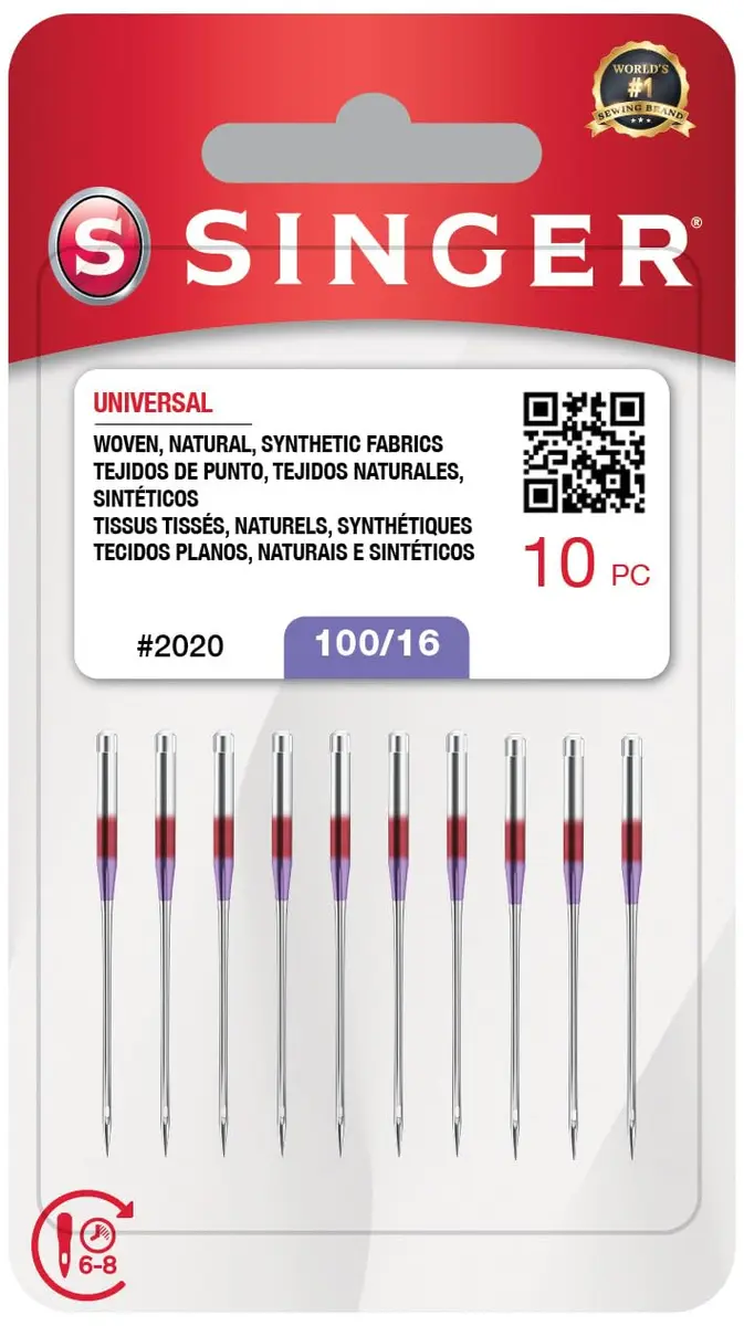 SINGER Universal Sewing Machine Needles 10 Pack Size 100/16 | Steel, Regular Point, Universal Fit - main product image