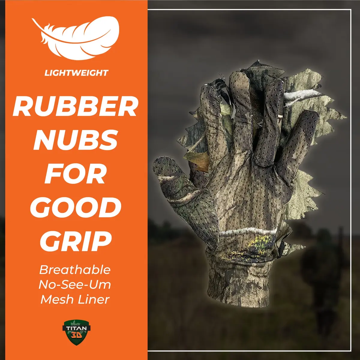 Titan 3D Leafy Gloves for Leafy Suit | Lightweight Camouflage Gloves for Hunting & Shooting - view 6