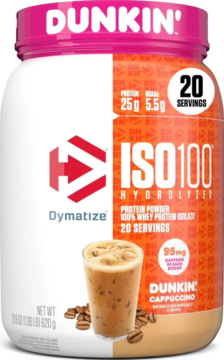 Dymatize ISO100 Protein Powder +Energy Cappuccino 609g (1.34 lb) | 25g Protein, 95mg Caffeine - main product image