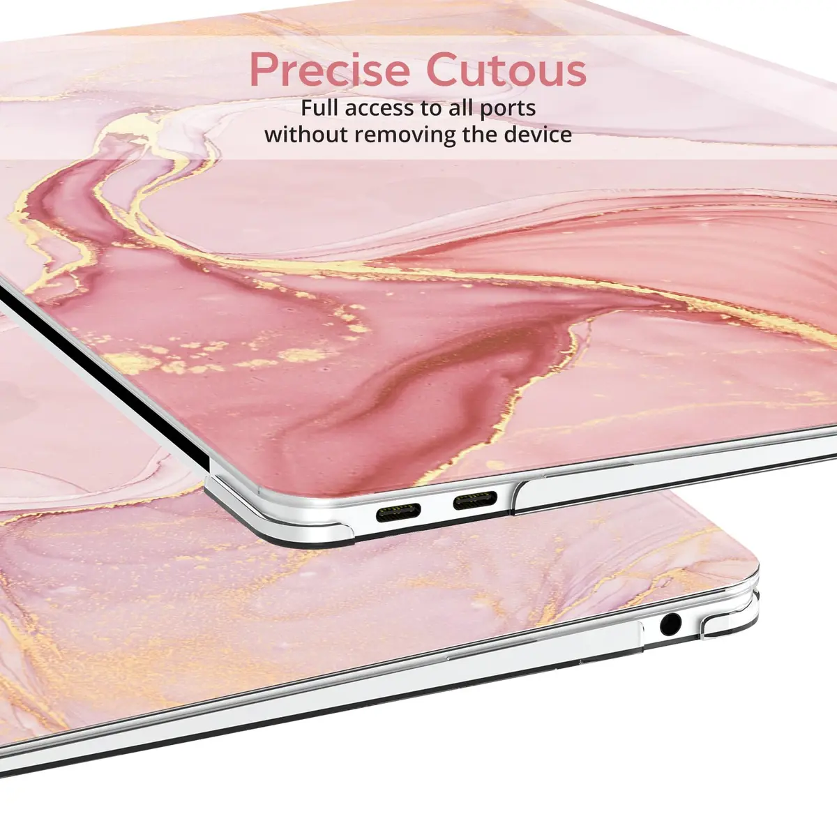 B BELK Pink Marble MacBook Air 13 inch Case 2021 2020 2019 2018 | 3D Effect Marble Hard PC Cover - view 8