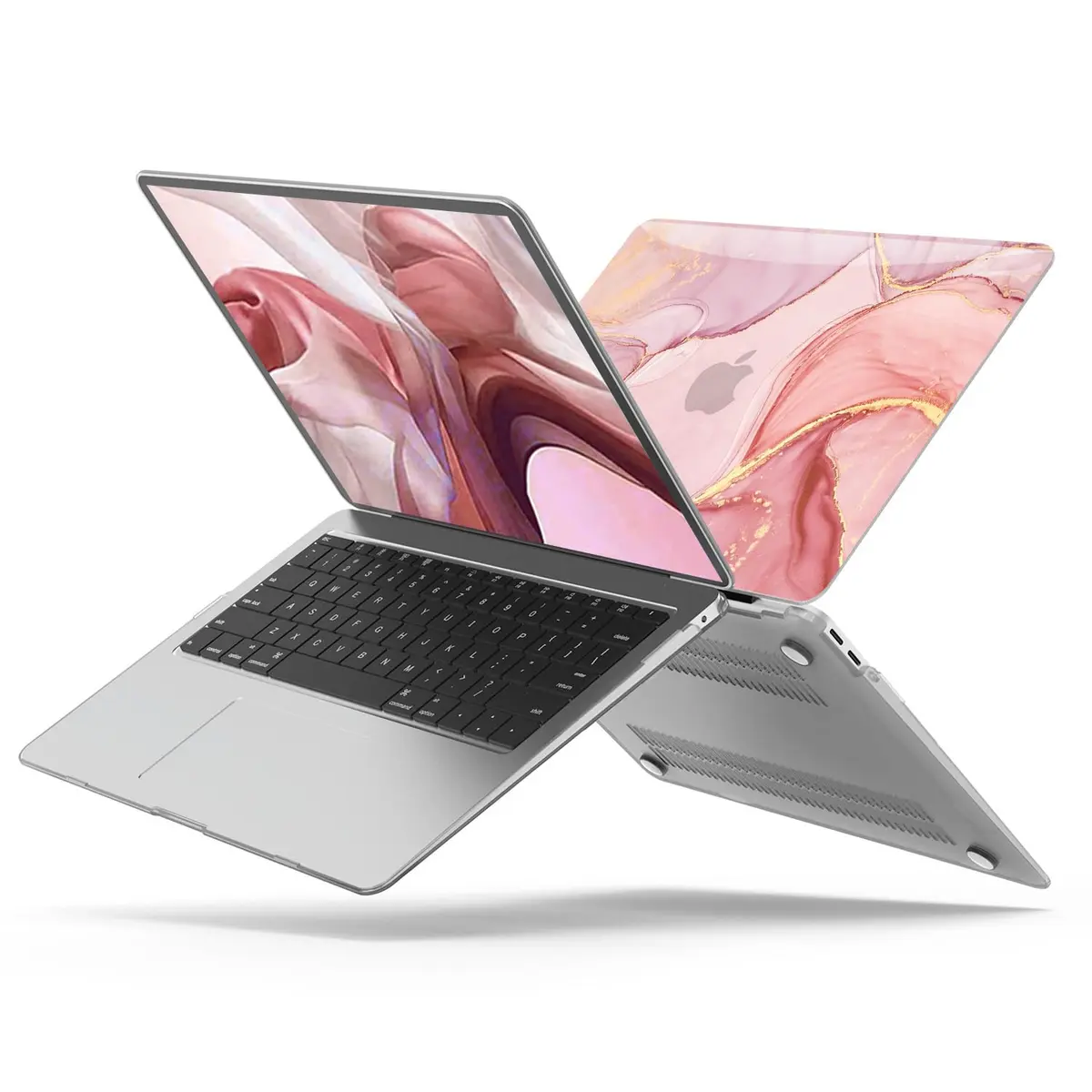 B BELK Pink Marble MacBook Air 13 inch Case 2021 2020 2019 2018 | 3D Effect Marble Hard PC Cover - view 9