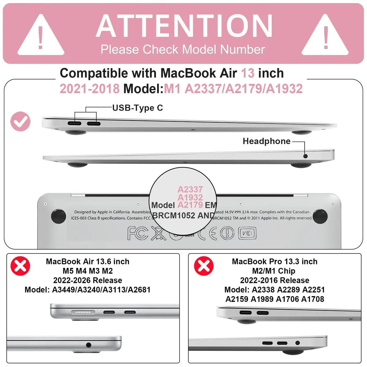 B BELK Pink Marble MacBook Air 13 inch Case 2021 2020 2019 2018 | 3D Effect Marble Hard PC Cover - view 2