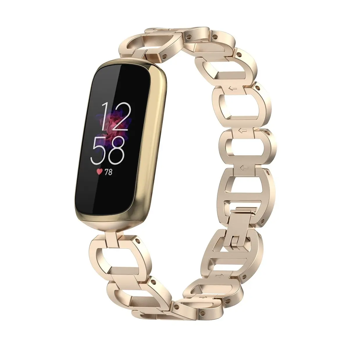 E ECSEM Fitbit Luxe Band Adjustable Stainless Steel Bracelet | Elegant Dressy Strap for Women - main product image
