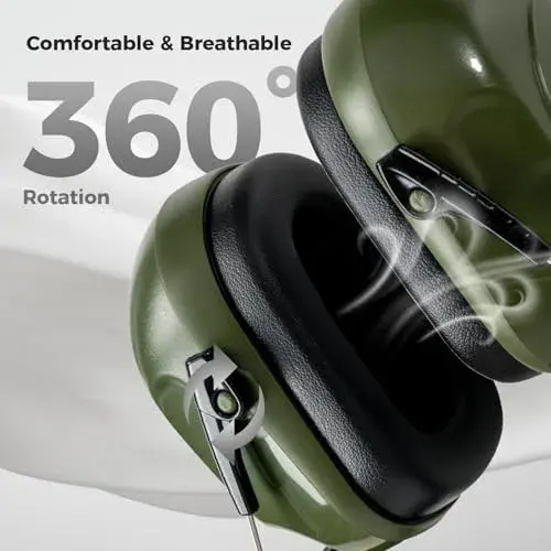 ProCase Armygreen Hearing Protection Ear Muffs NRR 28dB, Noise Cancelling Headphones - view 4
