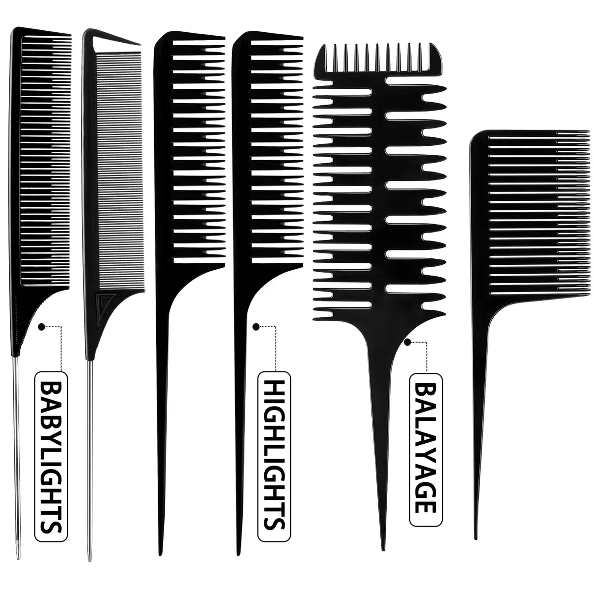 Patelai 6 Pcs Highlighting Comb Weaving, Various Style | Ideal for Hair Coloring - main product image