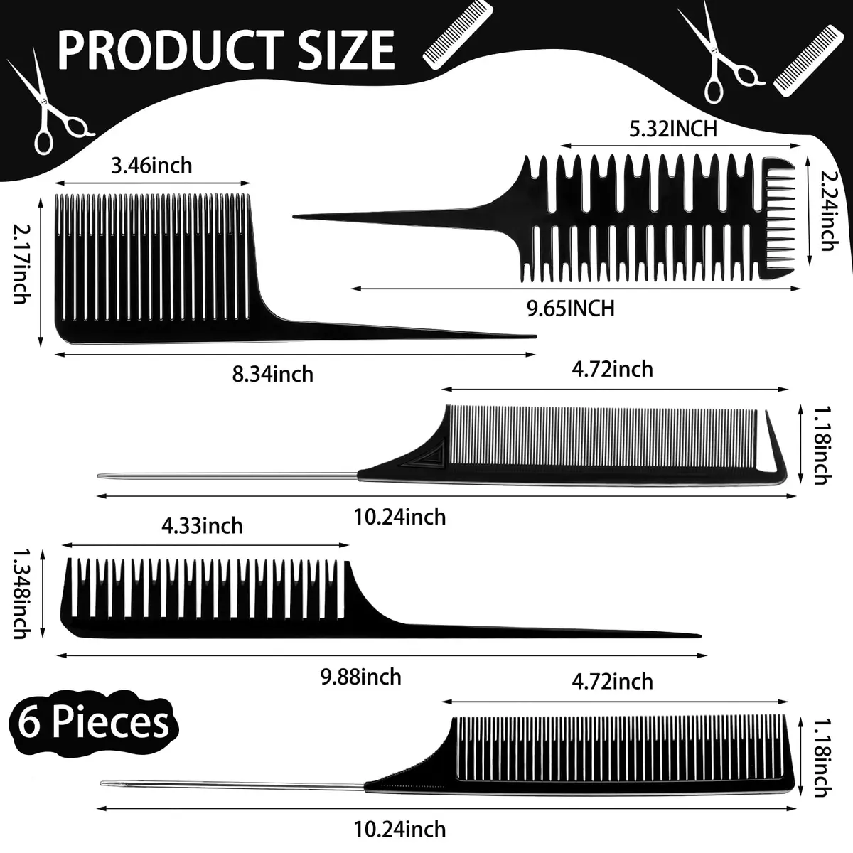 Patelai 6 Pcs Highlighting Comb Weaving, Various Style | Ideal for Hair Coloring - view 2