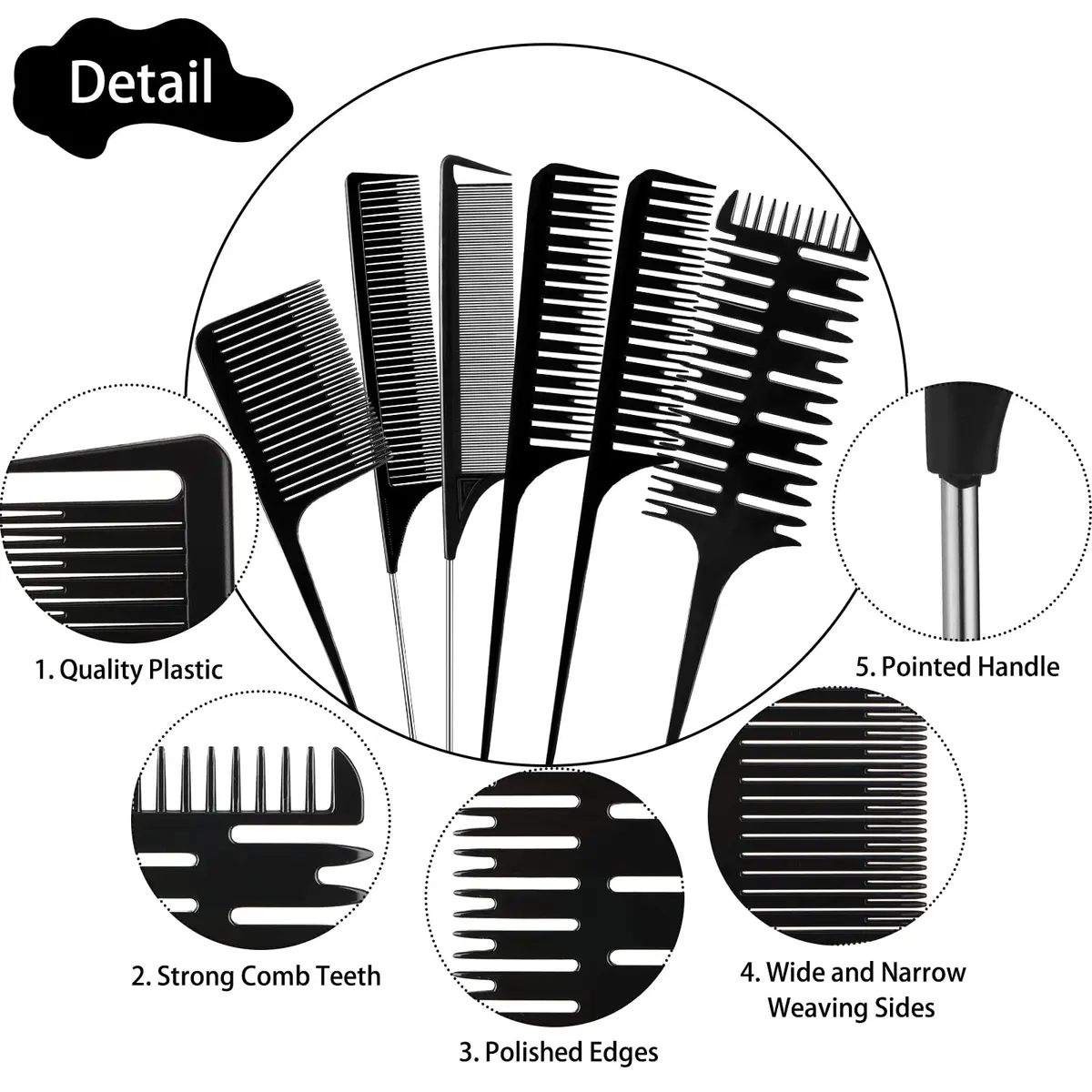 Patelai 6 Pcs Highlighting Comb Weaving, Various Style | Ideal for Hair Coloring - view 3