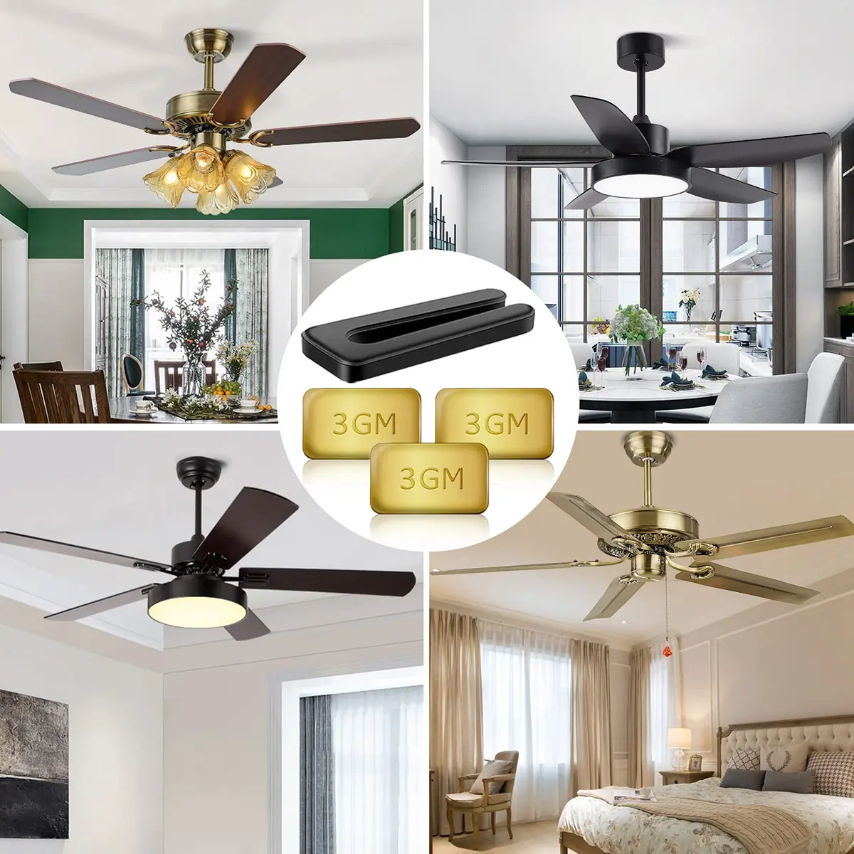 HFYHWT Ceiling Fan Balancing Kit 20PCS | Stop Wobble Noise, Universal Fit, No Tools Needed - view 7