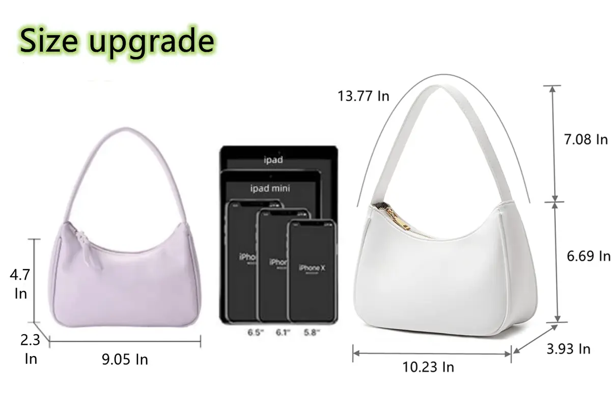 CYHTWSDJ Hobo Tote Handbag Mini Clutch Purse White | Cute PU Leather Shoulder Bag - view 5