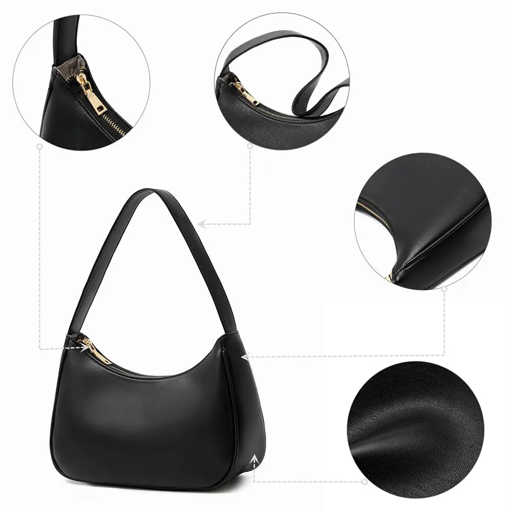CYHTWSDJ Hobo Tote Handbag Mini Clutch Purse White | Cute PU Leather Shoulder Bag - view 8