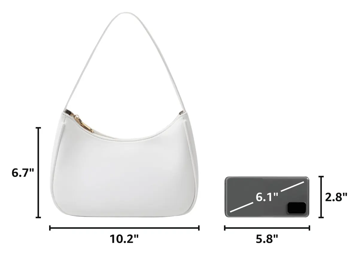 CYHTWSDJ Hobo Tote Handbag Mini Clutch Purse White | Cute PU Leather Shoulder Bag - view 3