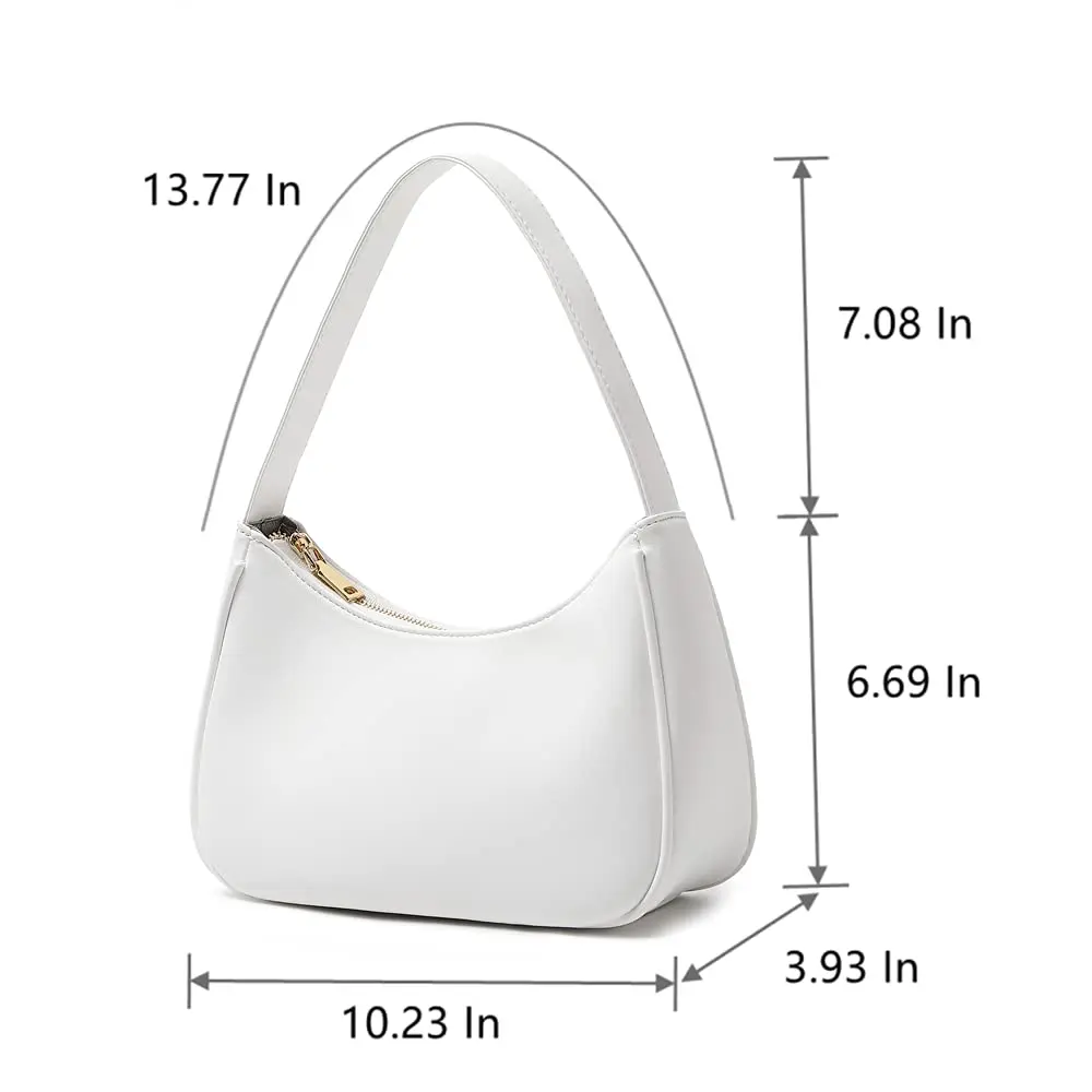 CYHTWSDJ Hobo Tote Handbag Mini Clutch Purse White | Cute PU Leather Shoulder Bag - view 4