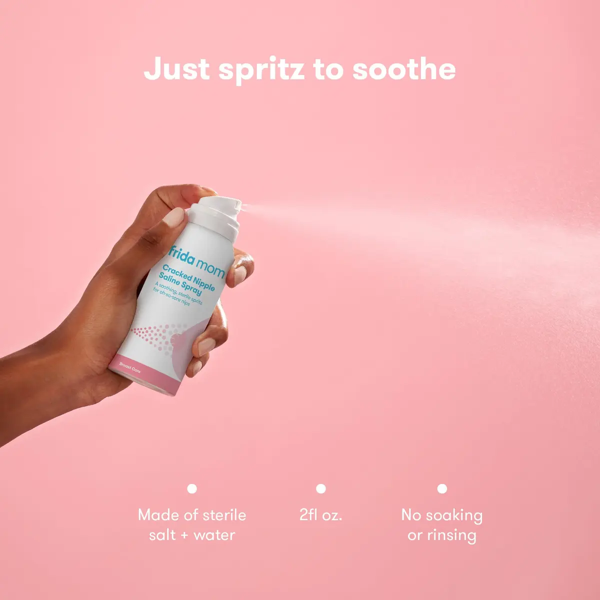 Frida Mom Saline Spray for Cracked Nipples 59ml (2 fl oz) | Soothes Sore Nips Between Feedings - view 3