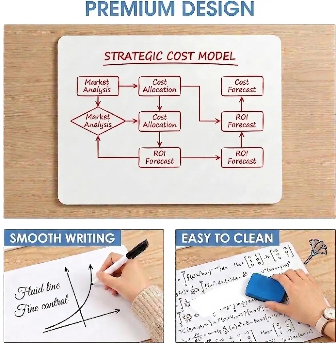 Ultimate Stationery Small White Board 9x12 Dry Erase Mini Lapboard 2 PK | Double Sided for Kids - view 3