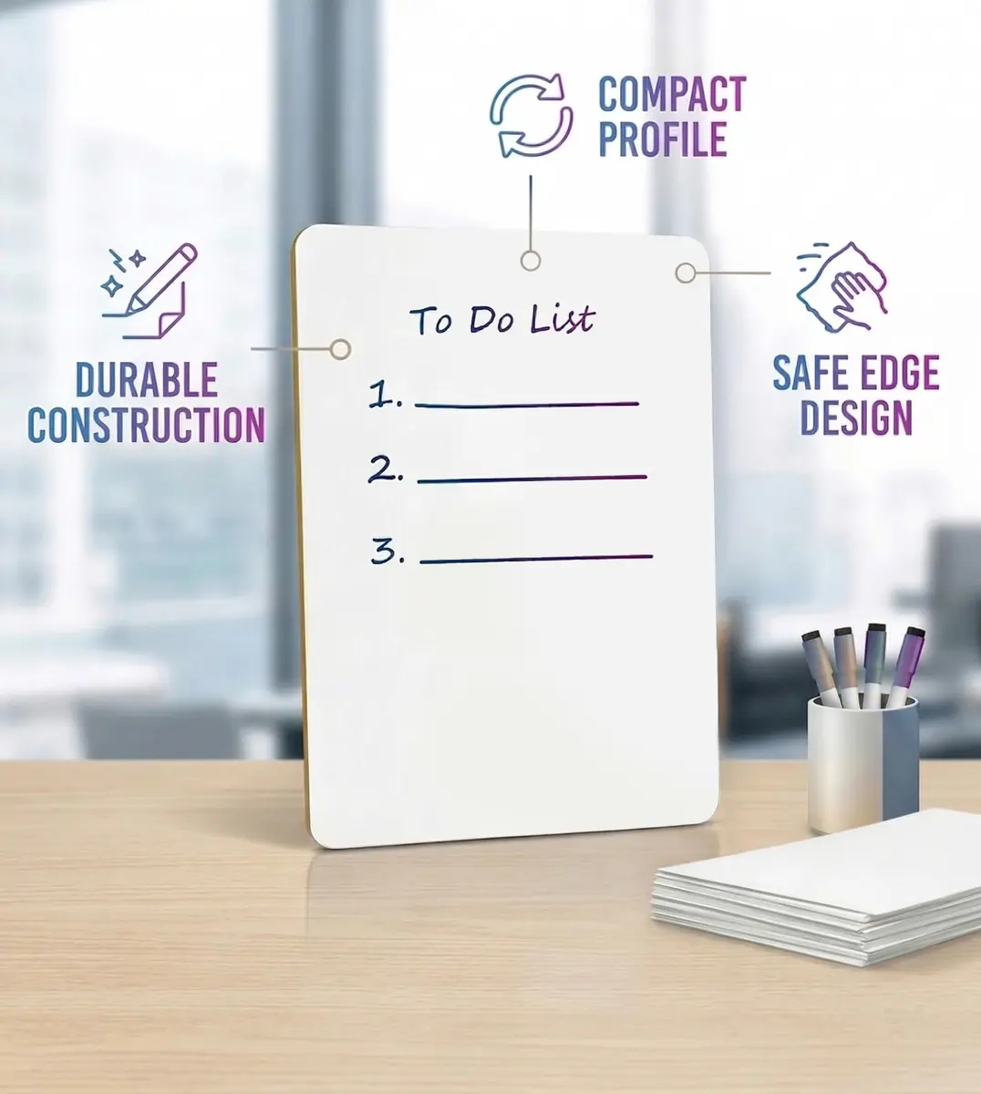Ultimate Stationery Small White Board 9x12 Dry Erase Mini Lapboard 2 PK | Double Sided for Kids - view 4