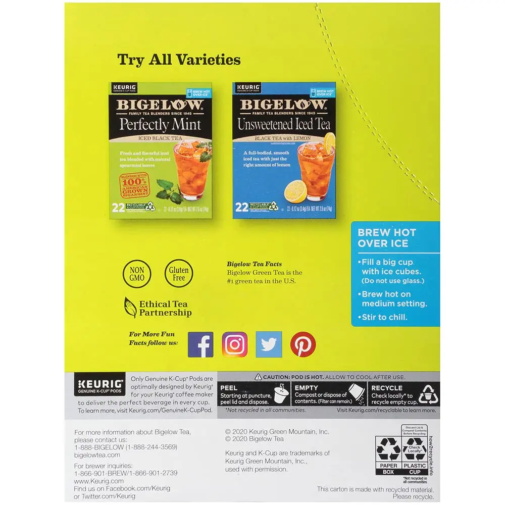 Bigelow Tropical Iced Green Tea 0.10 oz | Exotic Mango & Pineapple Refreshment - view 5