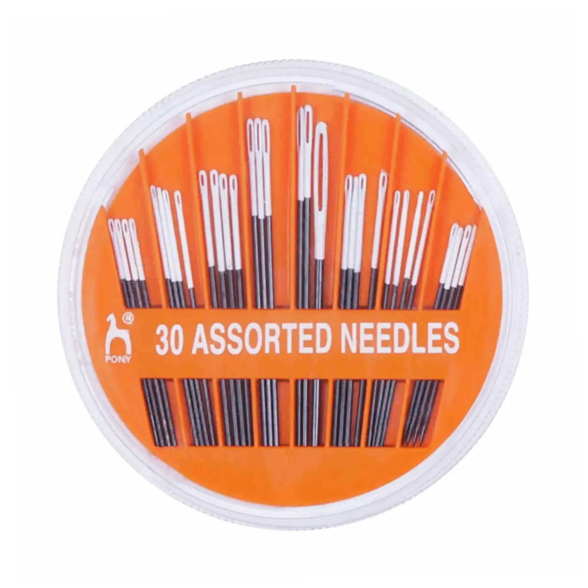 JL Pony Hand Sewing Needles Assorted Black with White Eye 30 Count | Classic Black with White Eye - main product image