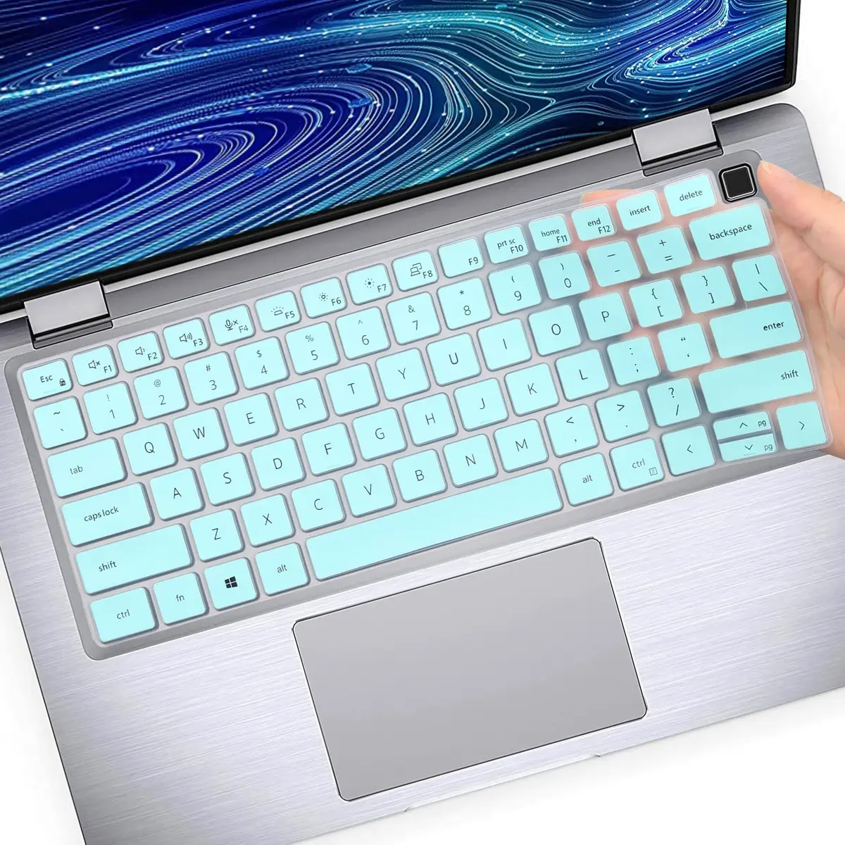 MUBUY-GOL Keyboard Cover for Dell Latitude 14" & 15.6" | Waterproof Silicone, Dustproof, Washable, US Layout, Hot Blue - main product image