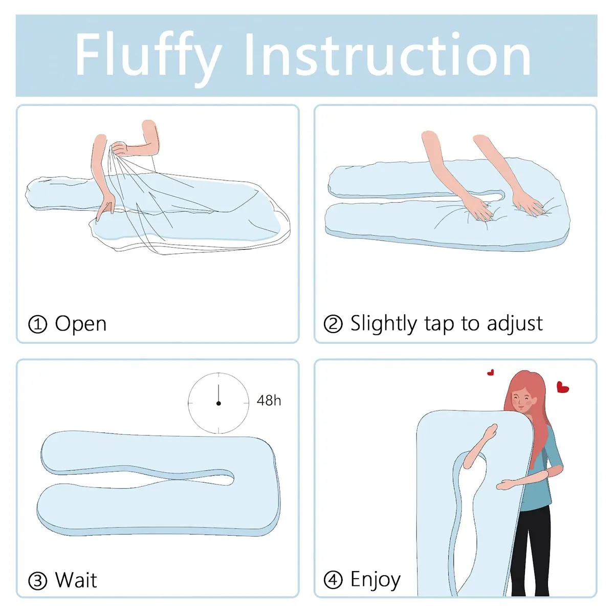 QUEEN ROSE Cooling U-Shaped Pregnancy Pillow 55in (140cm) with Cooling Silky Jersey Cover | Full Body Maternity Support Pillow - view 8
