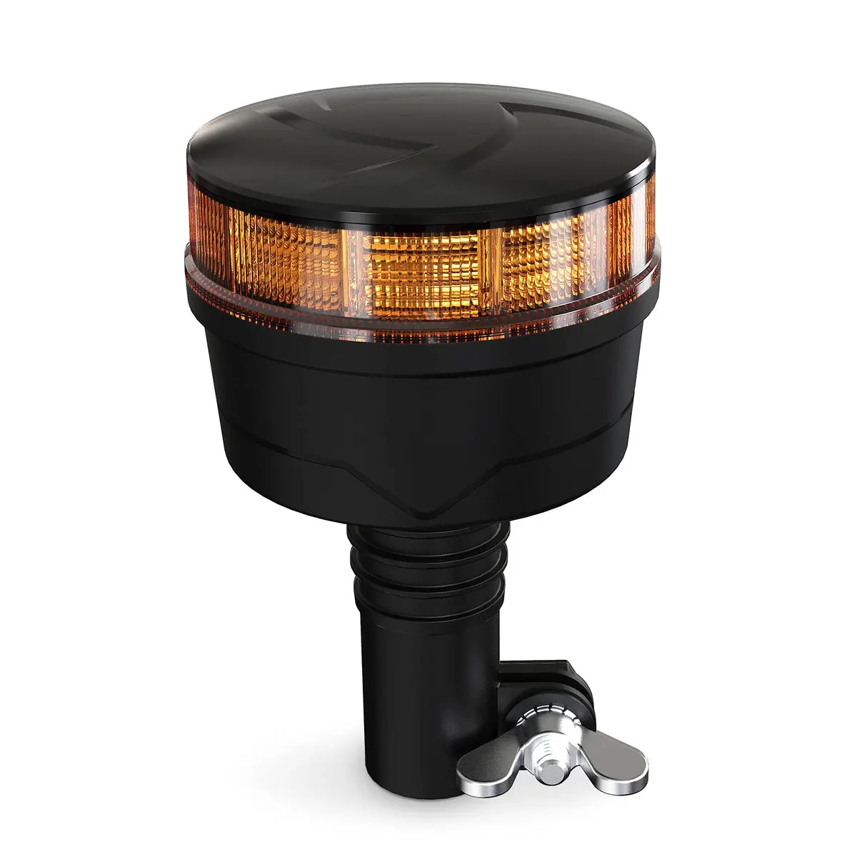 Agrieyes W16P Amber LED Beacon Light with Pipe Mount, 19W 12-24V | SAE J845 Certified Emergency Strobe - main product image