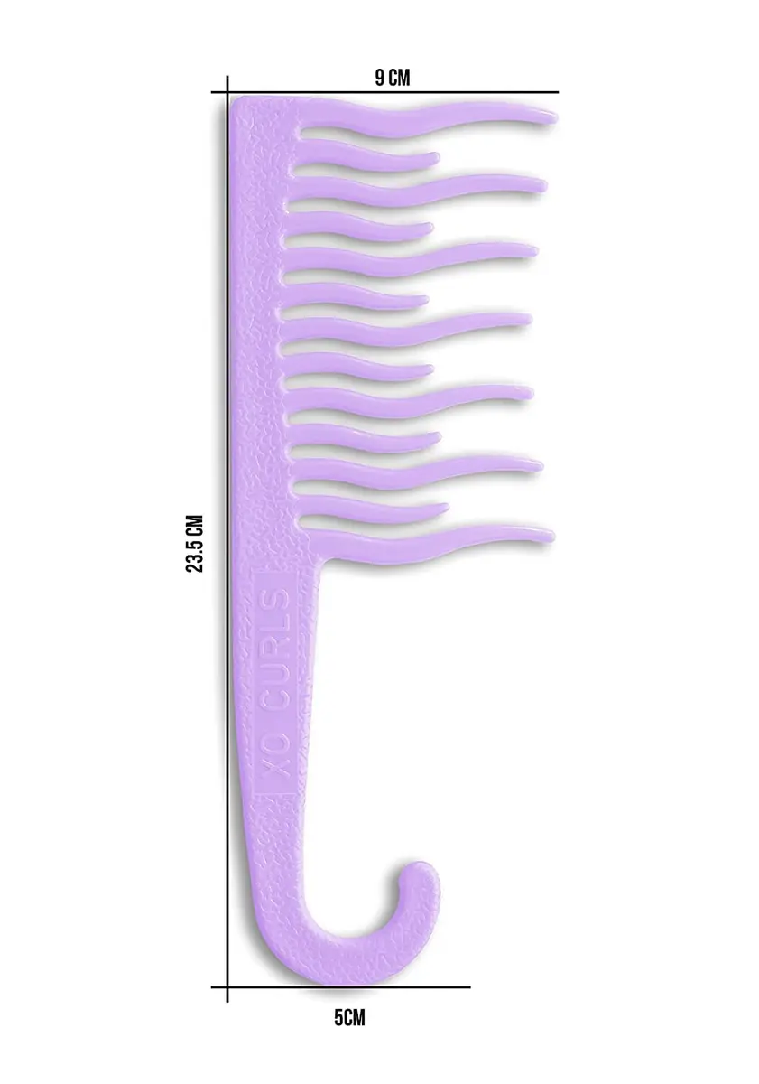 XO Curls Shower Detangling Hair Comb, Wide Tooth, Lavender | Gentle on Curly & Wavy Hair - view 4