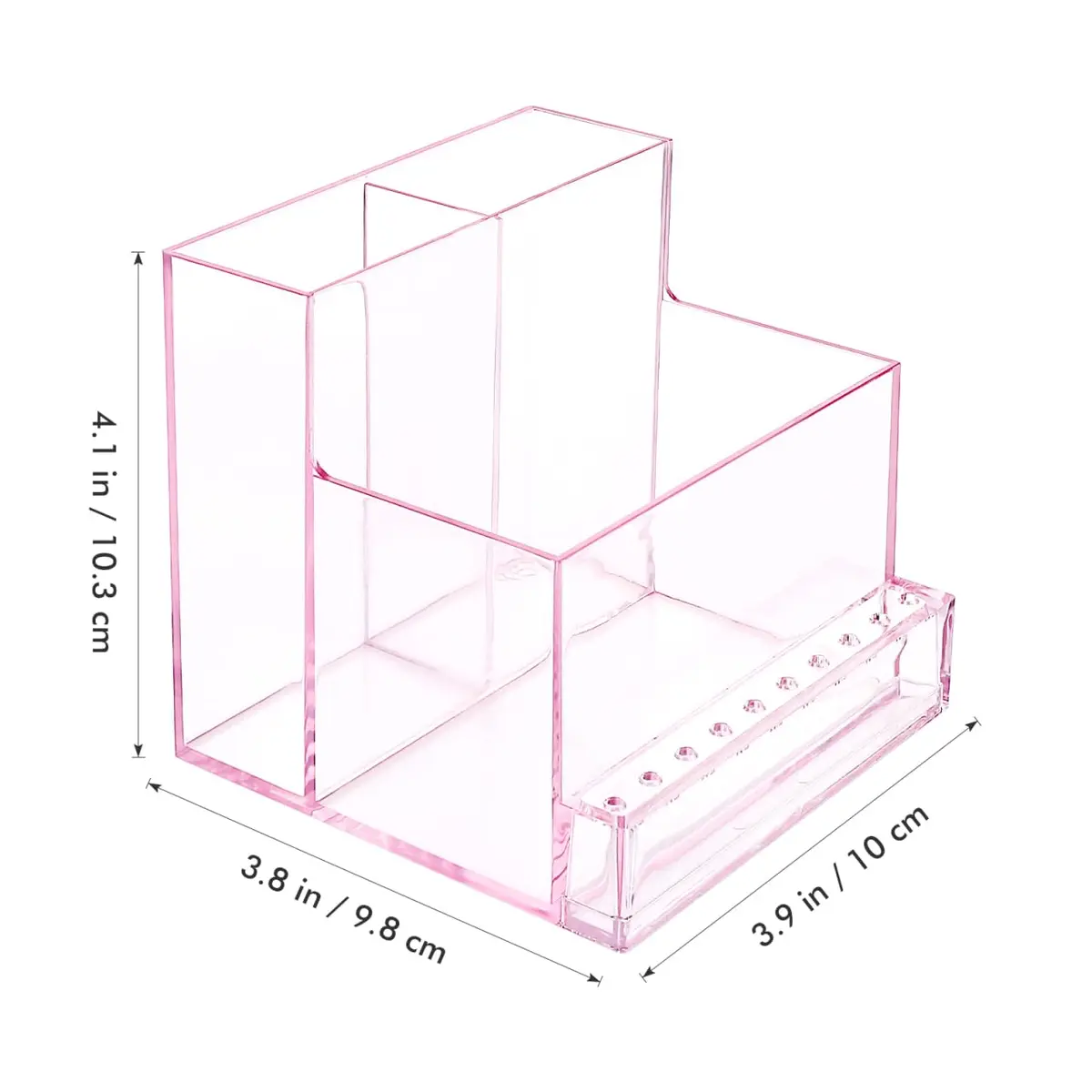 FRCOLOR Nail Drill Holder 10 Holes Pink | Acrylic Nail Organizer for Nails & Bits - view 2
