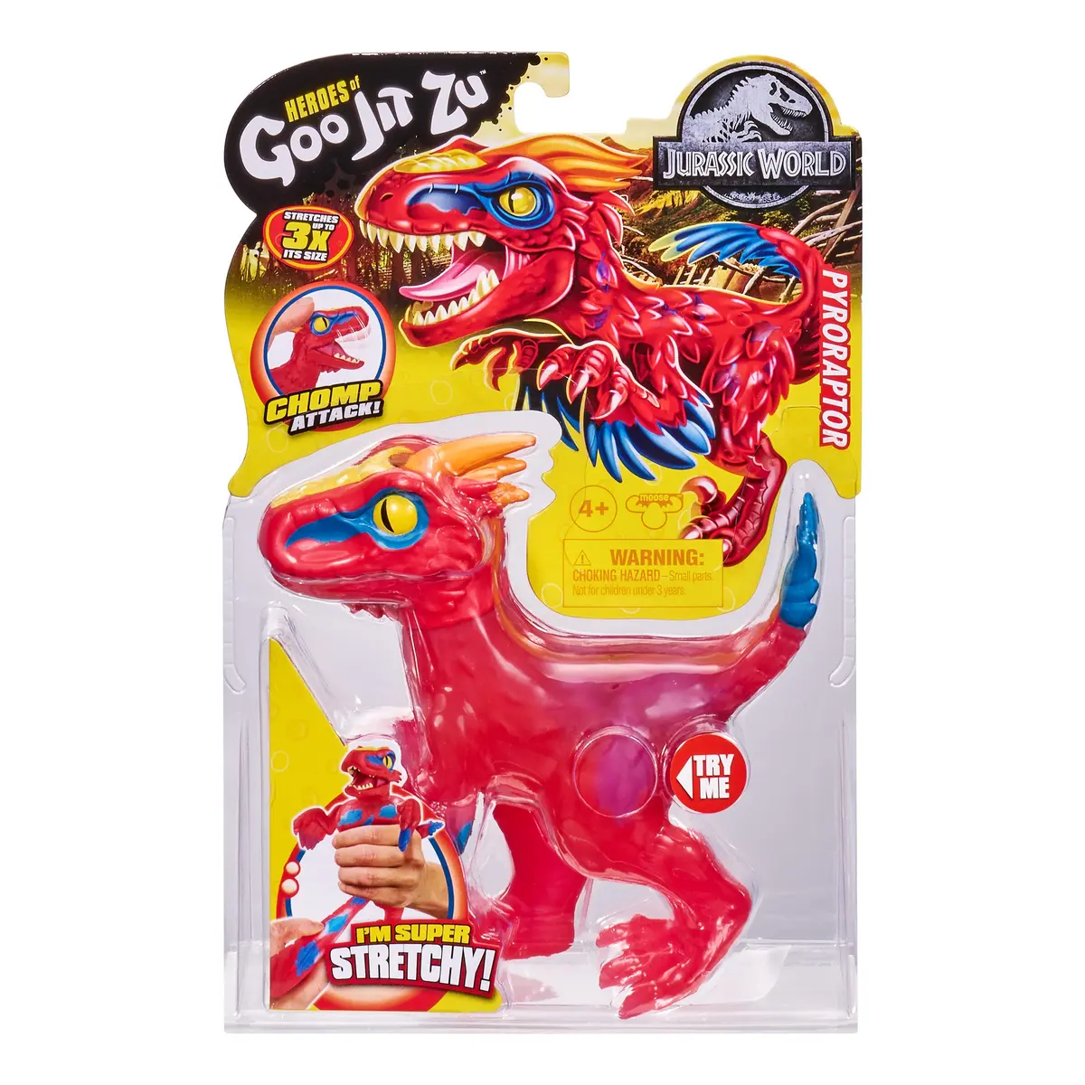 Heroes of Goo Jit Zu - Jurassic World Pyroraptor Stretch Toy 5.48 inches | Super stretchy, no mess, for kids 3-12 - view 2