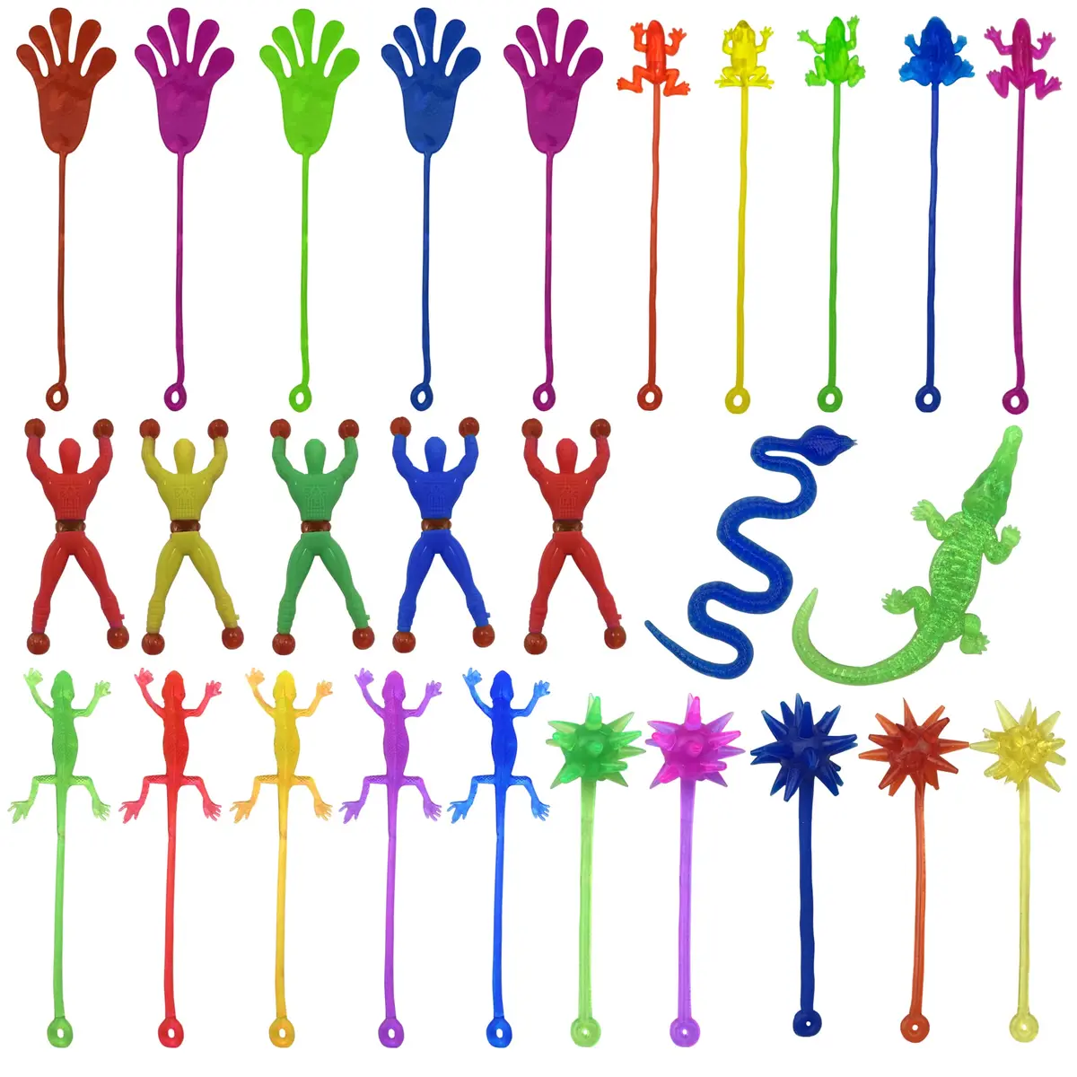 PPXMEEUDC 27PCS Multi-color Multi-style Stretchy Sticky Toys | Fun Party Favors for Kids - main product image