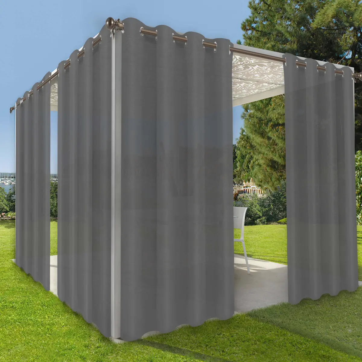 OutdoorLines Waterproof Indoor Outdoor Curtains for Patio | UV & Fade Resistant Polyester, 52"W x 84"L - main product image