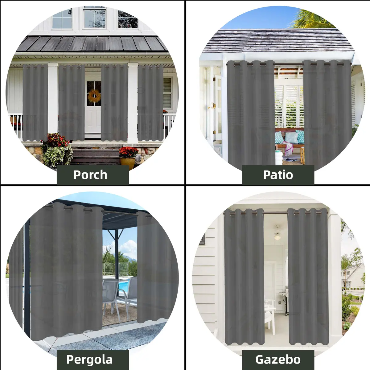 OutdoorLines Waterproof Indoor Outdoor Curtains for Patio | UV & Fade Resistant Polyester, 52"W x 84"L - view 5