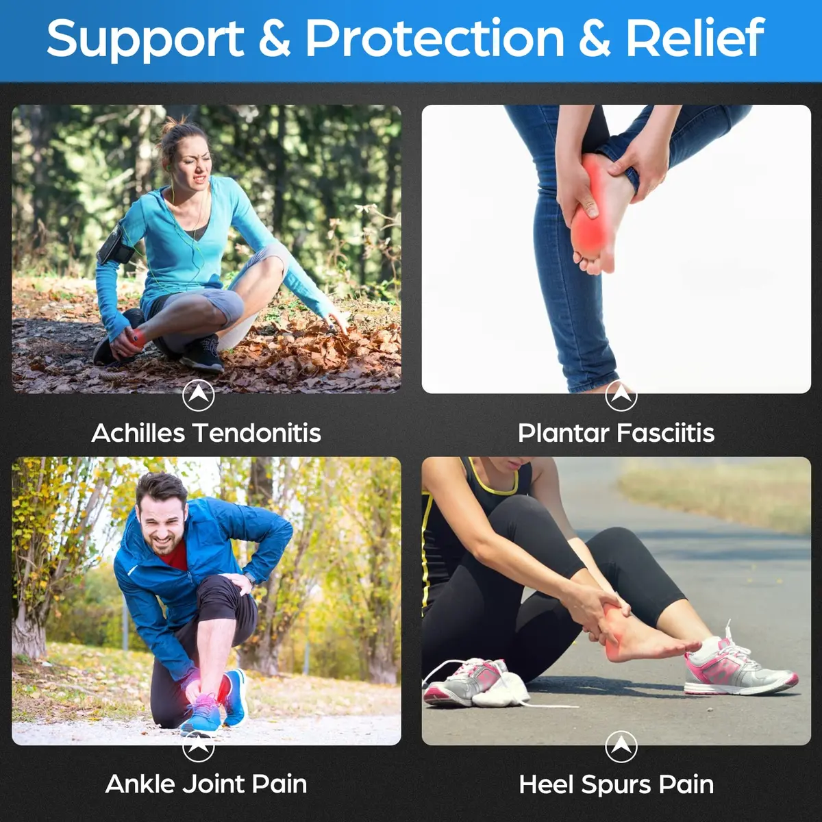NEENCA Foot & Ankle Brace Socks for Sprained-Ankle Compression Sleeves Set | Medical Grade Support for Pain Relief & Sports Protection - view 6
