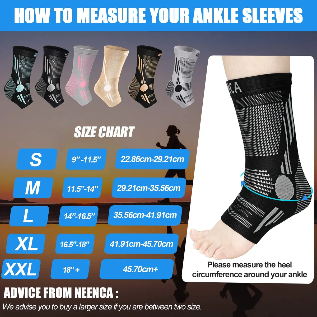 NEENCA Foot & Ankle Brace Socks for Sprained-Ankle Compression Sleeves Set | Medical Grade Support for Pain Relief & Sports Protection - view 4