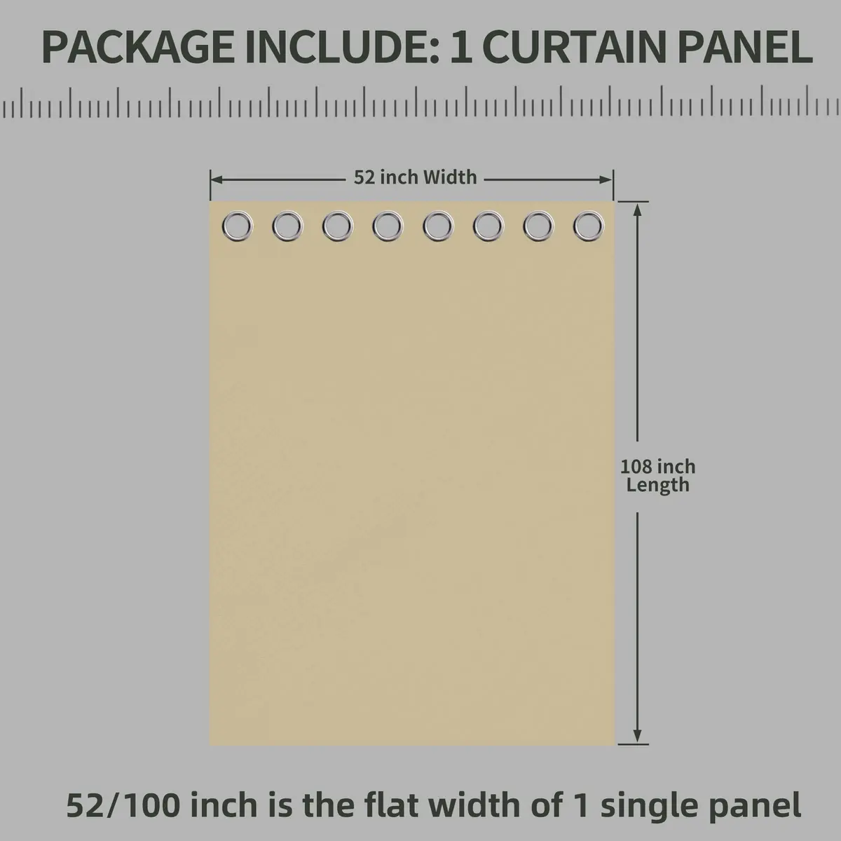 OutdoorLines Waterproof Indoor Outdoor Curtains for Patio | UV & Fade Resistant Polyester, 52W x 108L Inch - view 6