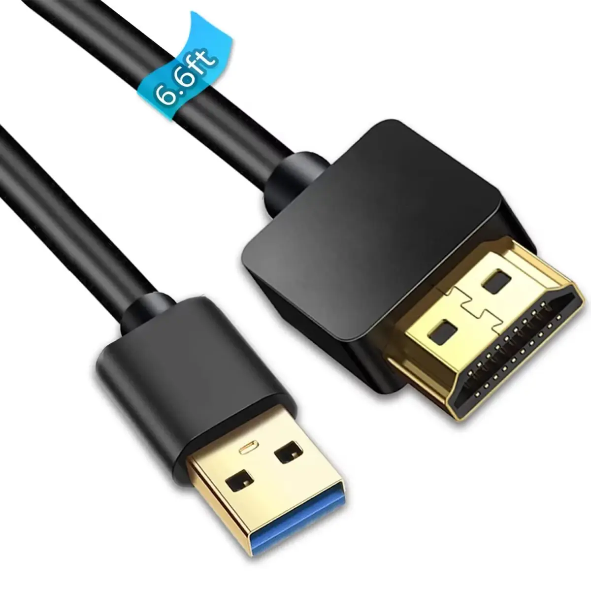 AKWOR USB to HDMI Adapter Cable 2m (6.6ft) | Connects Windows Laptops to Monitors & TVs - main product image